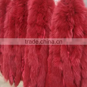 BBG-H-24 Popular Professional Real Fox Fur Trimming Strip Detachable Cheap Fox Fur Collar Hood thumbnail-5