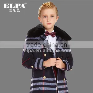 ELPA Handsome Kids Coat Rabbit Hair Fur Collar Winter Warm Wool Overcoat thumbnail-2