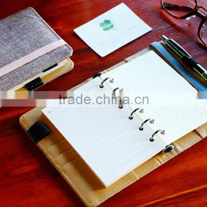 A6 Custom PU Cover With Elastic Band Loose Leaf Binding Personal Diary Planner Debossed/emboss/gold Foil Logo thumbnail-2