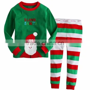 Wholesale Cheap Cotton Kids Christmas Striped Pajamas thumbnail-1
