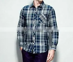 100%Cotton 2015 Elegant Designer Plaids/Checks Leisure High Quality Men Shirt With Long Sleeve thumbnail-1