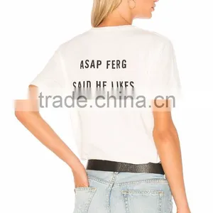 Guangzhou Best-Selling New Design Summer Casual 160g 100% Cotton Short Sleeve O-Neck Women's Custom T Shirt Printing thumbnail-2