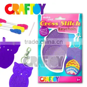 Felt Cross Stitch Owl Keychain Do it Yourself Toy En71 thumbnail-1