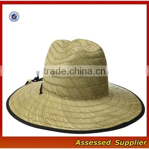 Australia Fedora Straw Surf Hat With Band and Adjustable Lanyard Lifeguards Straw Hat With Lining to Protect thumbnail-4