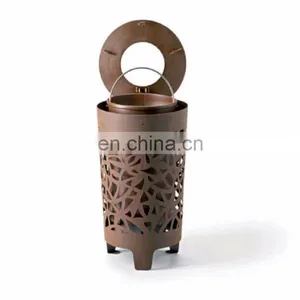Perforated Corten Steel Litter Bin thumbnail-2