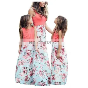2019 New Fashion Family Mother and Daughter FLORAL Dress Beach DRESSES Sundress (this Link for WOMAN) thumbnail-6
