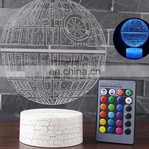 USB Charging Remote Controm Customized Any Shape Football Earth 3d Illusion Led Night Light thumbnail-3