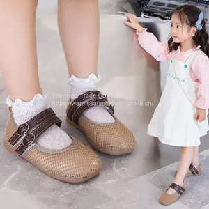 New Korean Version of Children's Princess Shoes Women's Breathable Hollow Mesh Half Sandals for Children 1-12 Years Old Soft-soled Toddler Shoes thumbnail-2