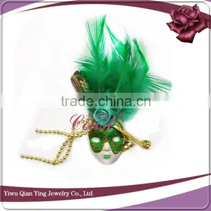 Black Feather Mini Mask Small Masquerade Mask thumbnail-3