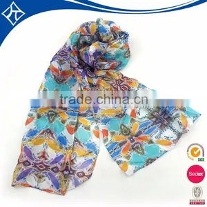 Custom 100% Silk Scarf Flower Wholesale India thumbnail-1