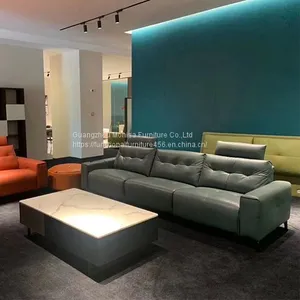 Light Luxury Leather Soft Sofa Space Capsule Cinema Sofa Large Living Room Combination Electric Reclining Function thumbnail-5