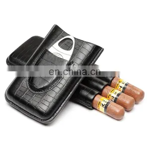Cigars Accessories Stainless Steel Double Finger Cigar Cutter Knife Smoking Tools Cigars Case thumbnail-1