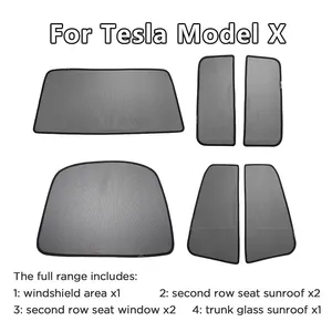 Tesla Model X Glass Sunshade Car Skylight Blind Shading Net Tesla Model S Front Glass Roof Sunshade thumbnail-1
