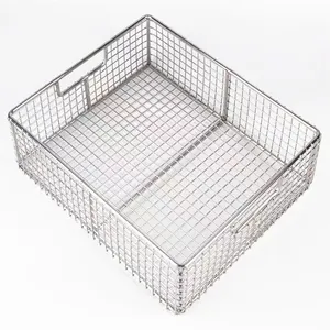Customized 304 Stainless Steel Ultrasonic Cleaning Wire Mesh Basket thumbnail-3