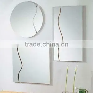 Decorative Wall Mounted Bath Makeup Mirror Frameless thumbnail-1