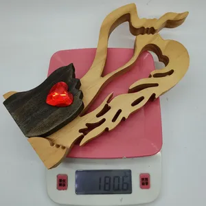 Eternal Love Couple Wooden Statue Ornaments thumbnail-3