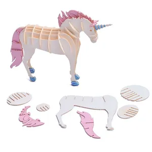 Funny Paper Craft Kit Unicorn 3d Model Diy Puzzle Animal Toy Gifts for Kids thumbnail-1