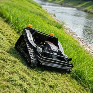 Vigorun Tech VTLM800 Remote Operated Crawler Lawn Cutting Machine Long Distance Remote Control Multitasker With Snow Shovel thumbnail-1