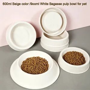 Compostable Disposable Pulp Pet Bowl for Cats and Dogs, 500ml,750ml, 850ml,1200ml Capacity, no Cleanup Bowl Needed thumbnail-1