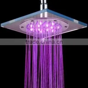 Wall Mounted Rainfall Organic Glass LED Shower Head thumbnail-1