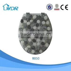 Sanitary Transparent Resin Shower Novelty Western Family Slow Drop Toilet Seat thumbnail-3