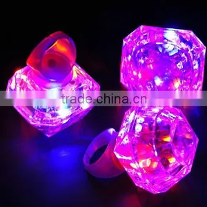 Luminous Rings Light up Toys Led Finger Ring Lights Halloween Party Supplies Favor Decor Glow Flashing Diamond Ring thumbnail-1