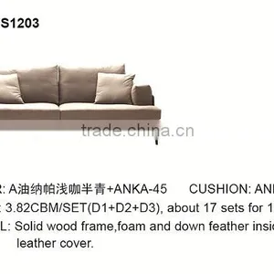 2015 Modern Design New l Shaped Sofa Top Grain Leather Furniture Living Room MS1203 thumbnail-2