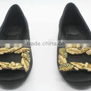 Ladies Flat Dance Shoe Guangzhou Shoes Factory With Satin Material thumbnail-2