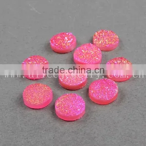 Wholesale Round Natural Pink Druzy Cabochon Beads Druzy Stone thumbnail-3