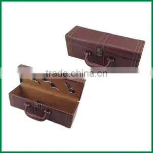 1 Bottle,2 Bottle,6 Bottle Stock Pu Leather Cover Wood Wine Gift Box thumbnail-4