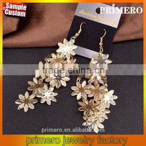 New Multilayer Snowflake Vintage Flower Earrings Dubai Gold Jewelry thumbnail-1