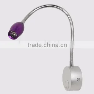 3W Hotel Reading Lamp LED Wall Light Bedside Reading Lamp With Flexible Gooseneck On/off Switch Quality Choice thumbnail-2