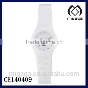 Simple Design Thin Band White Strong Ceramic Band Quartz Wristwatch Movement Ceramic Watch Design thumbnail-1