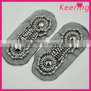 Hot Sale Handmade Fashion Pearl Beaded Applique Patches for Clothes WPH-1831 thumbnail-1