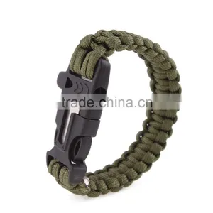 2016 Christmas Gifts Suvival Paracord Bracelet Flint Whistle Buckle thumbnail-2