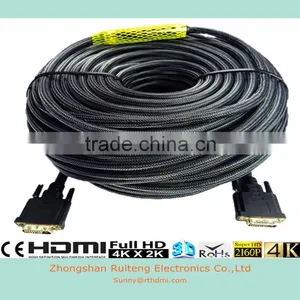 Ultra Long DVI Male to Male Cable With USB and Cotton Braid Support 3D thumbnail-3