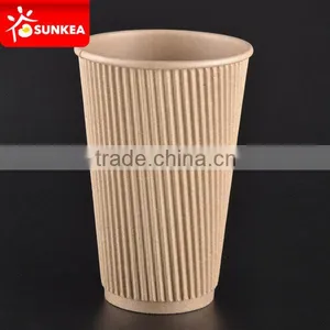 Kraft Round Ripple Paper Cups, Disposable Ripple Paper Cup for Hot Drinking, Coffee Paper Cup thumbnail-5