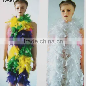 Fluffy Turkey Feather Chandelle Boa LZYJ17 thumbnail-1