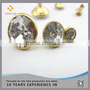 Gold Clear Crystal Rivet For Garment ,Splitted End Rivet thumbnail-1