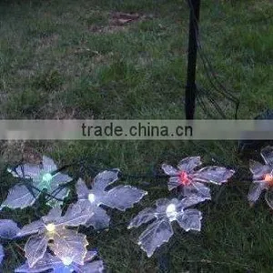 Colorful Solar Strip Light Qualitied Solar Panel+10 Maple Leaf Led +4.5M Lenght Cable Using for Christmas,festival Decoration thumbnail-3