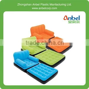 ANBEL SINGLE FLOCKED INFLATABLE SOFA AIRBED ARM CHAIR COUCH ARMCHAIR AIR BED thumbnail-1