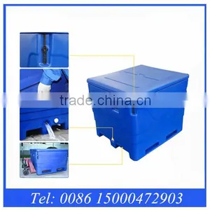 Rotomolded Insulation 1000L Capacity Plastic Fish Transport Totes, Plastic Storage Bins Totes thumbnail-3