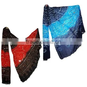 2014 Multi Color Pure Cotton Bandhej Dupatta Wholesale Lot thumbnail-1