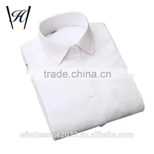 100%cotton Mens White Shirt With White Buttons Short Sleeve Slim Fit thumbnail-1