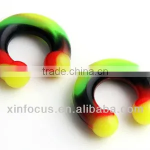 Rasta Acrylic Horseshoe Ear Plugs BCR Bcr Body Piercing Jewelry thumbnail-1