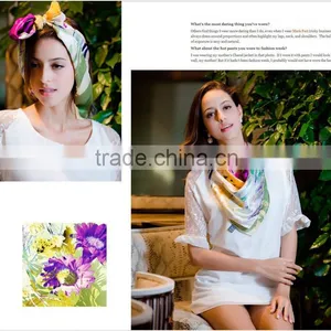 Wholesale Digital Print Square Silk Scarf /scarves/ Kerchief /headband/hijab /satin Silk Scarve thumbnail-6