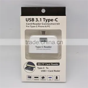 USB 3.1 Type C OTG USB TF SD MMC Micro USB Charging Card Reader COMBO HUB Adapter Support Phone and PC thumbnail-5