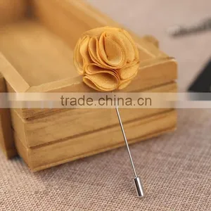 Handmade Fabric Lapel Flower Brooch Boutonniere Tuxedo Stick thumbnail-1