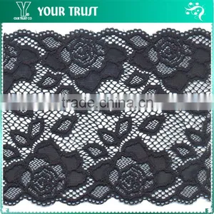 Width 13.8 Centimeter Light Yellow Stretch Trimming Spandex Jacquard Elastic Lace thumbnail-6