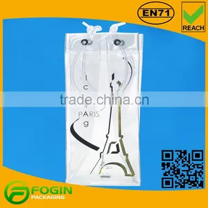 Clear PVC Ice Wine Bottle Bag Recyclable Plastic Cool Portable Bag thumbnail-1